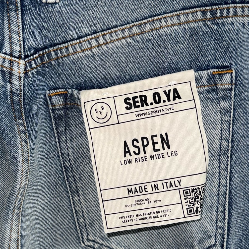 SER.O.YA Mountain Wide Leg Aspen Low Rise Jean in
Sorrentino Size 29 NWT - Picture 12 of 12